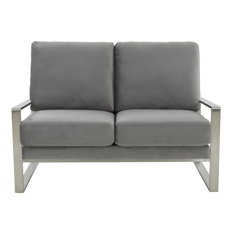 Causeuse moderne Iosif, Velours gris clair