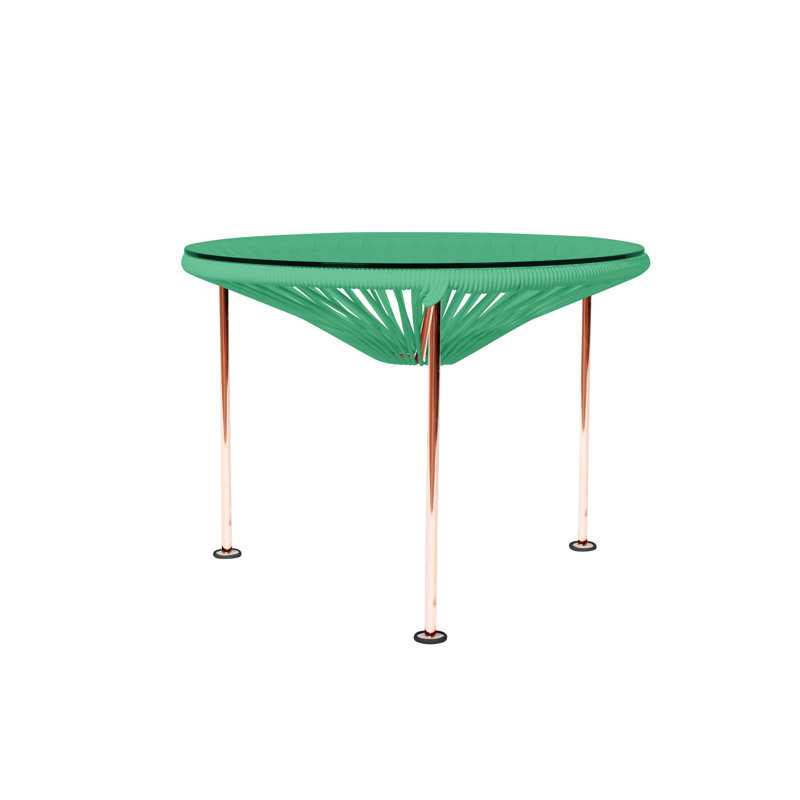 Zicatela Indoor Handmade Coffee Table, Copper, Mint
