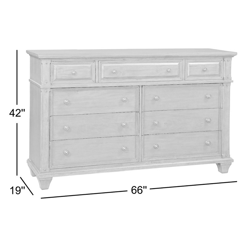 Edgartown 66'' W 9 - Drawer Dresser, Antique White