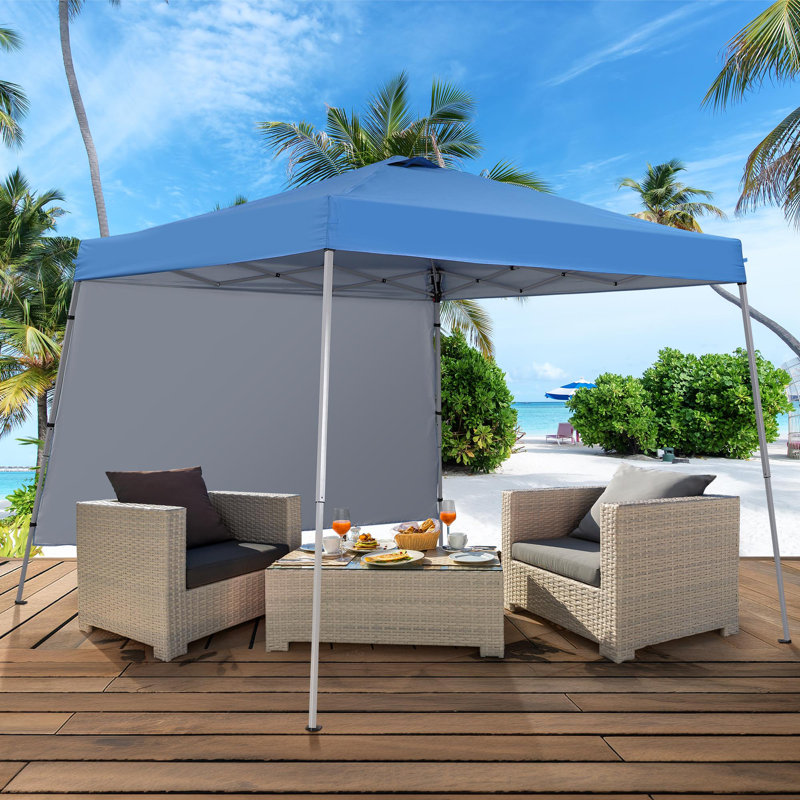 10 Ft. W X 10 Ft. D Steel Pop-up Canopy, Blue