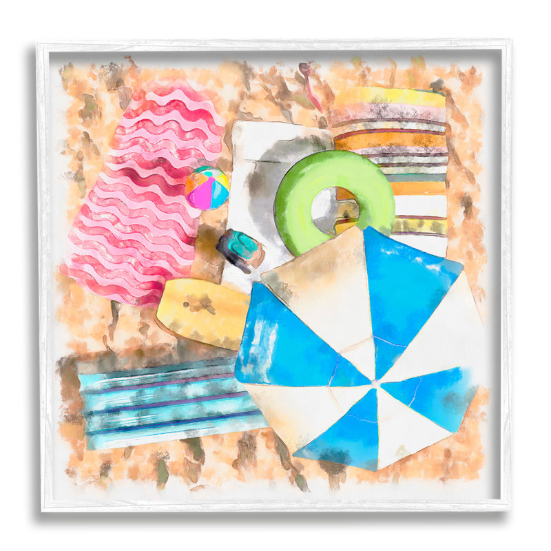 Serviette de plage tropicale d'été par Um Alonzo Saunders 908, H 12 po x l 12 po x P 1,5 po