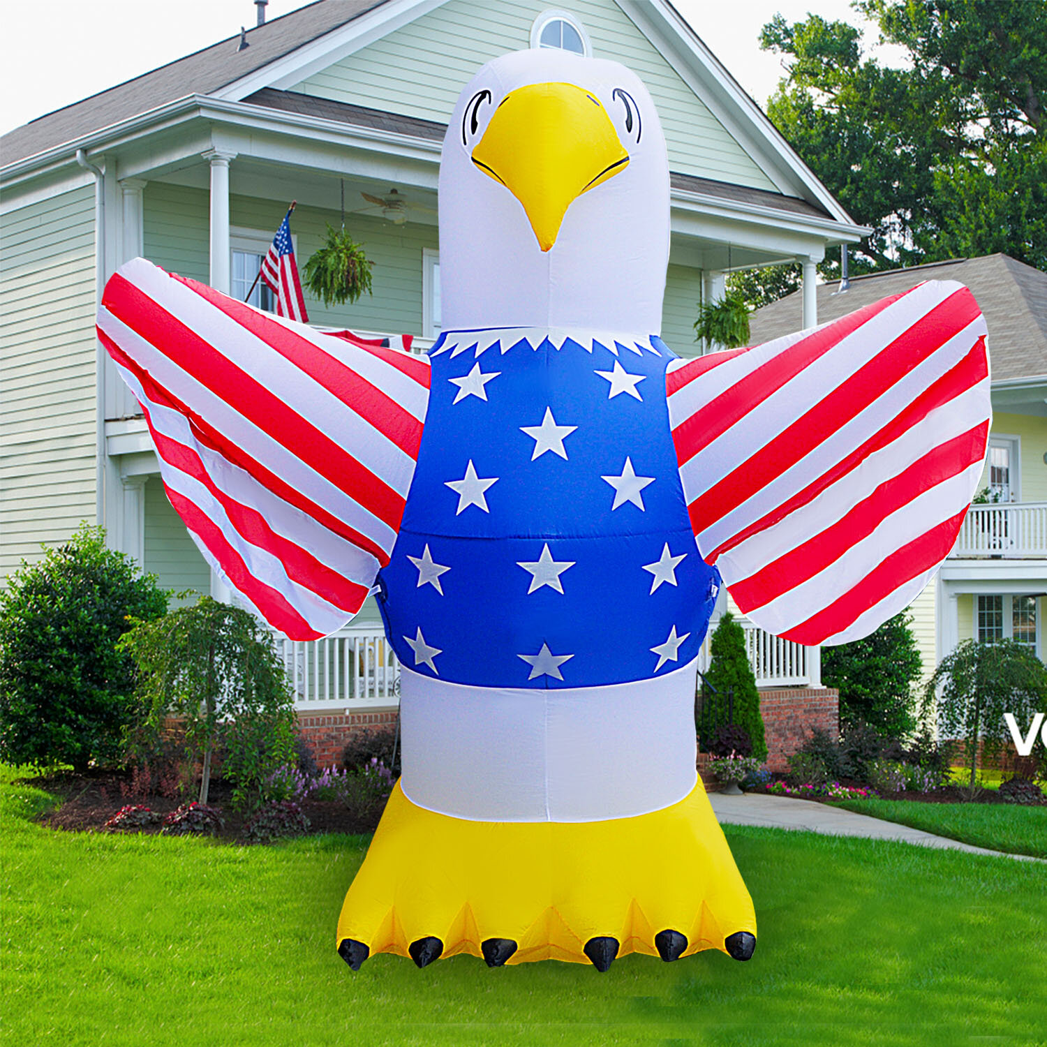 The Holiday Aisle® Blow up Lighted Eagle Inflatable | Wayfair