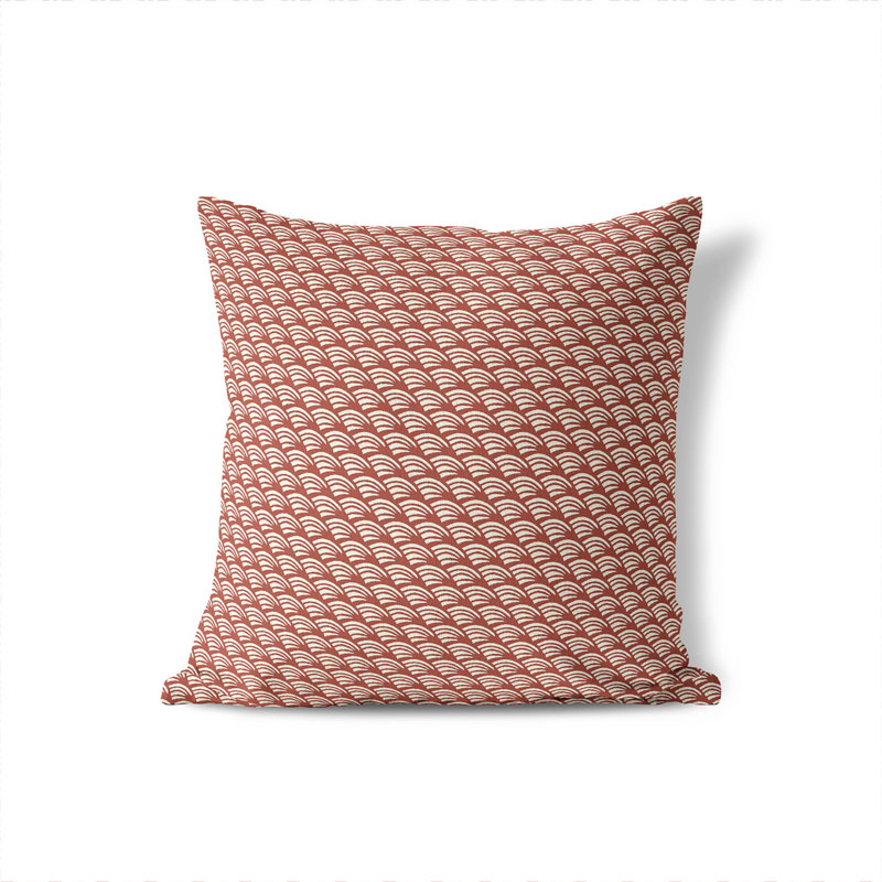 Coussin Diagonal Wave, Brique argile géométrique, Carré 26 po