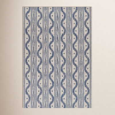 Karini Blue White Ikat Outdoor Rug