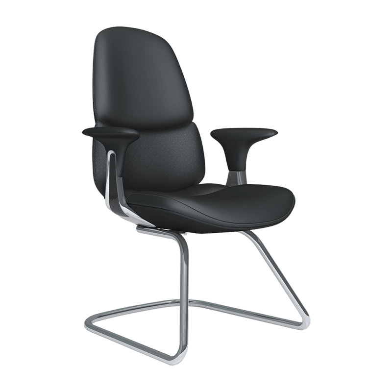 Genuine Leather Executive Chair，Home Desk Chair, Black