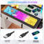 Vanity Set with Human Sensor RGB Lights, Glass Top and Quick-Charging Station-1167958099