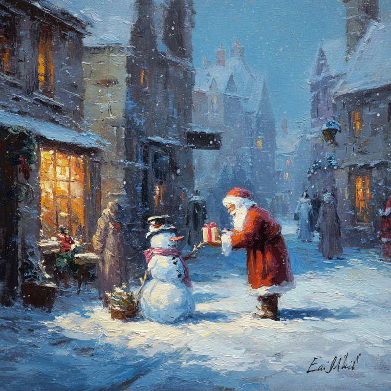 Art mural sur toile Snowy Lane Surprise, H 30 po x l 30 po