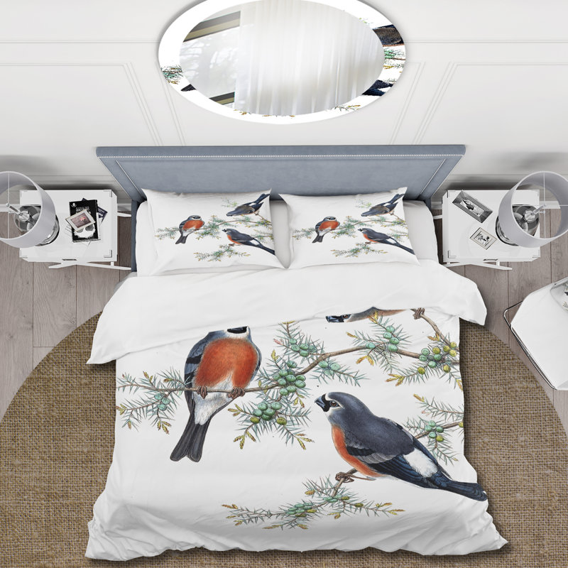 Ensemble de housse de couette style campagne rétro V - animaux en microfibre de polyester