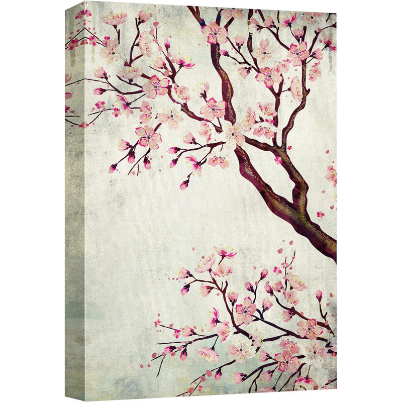 «Pink Cherry Blossom», estampe numérique sur toile, H 36 po x l 24 po x P 1,5 po, Toile tendue