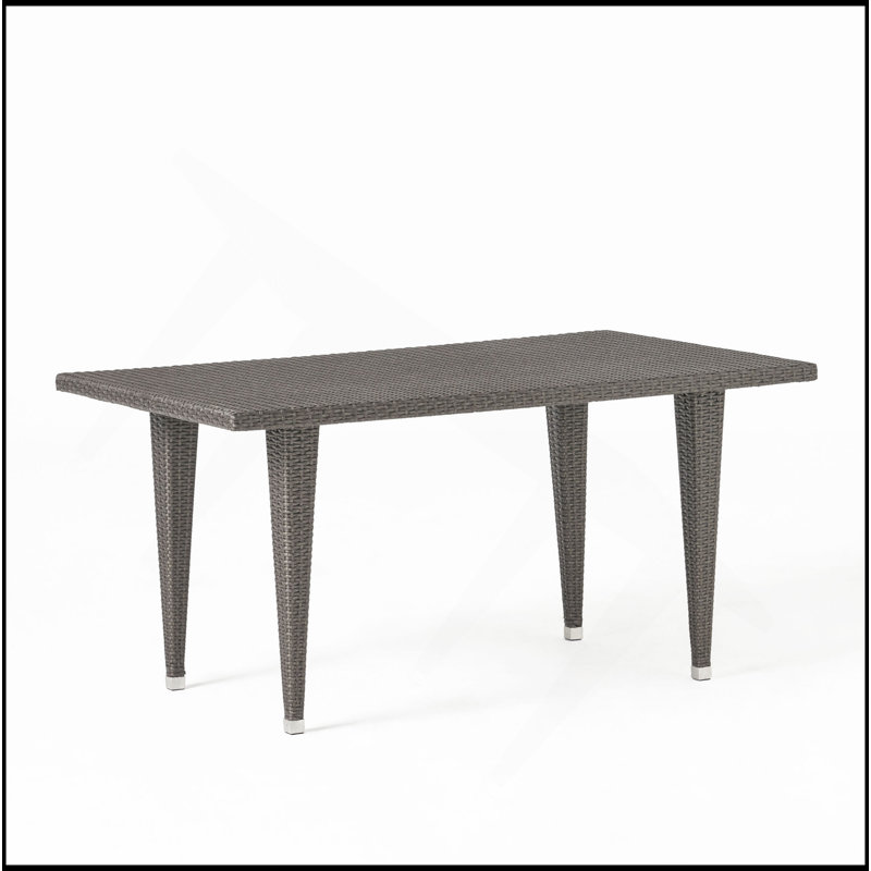 Table basse de patio Dominica 35 * 59, résistante aux intempéries et nécessitant peu d'entretien pour l'extérieur, Gris