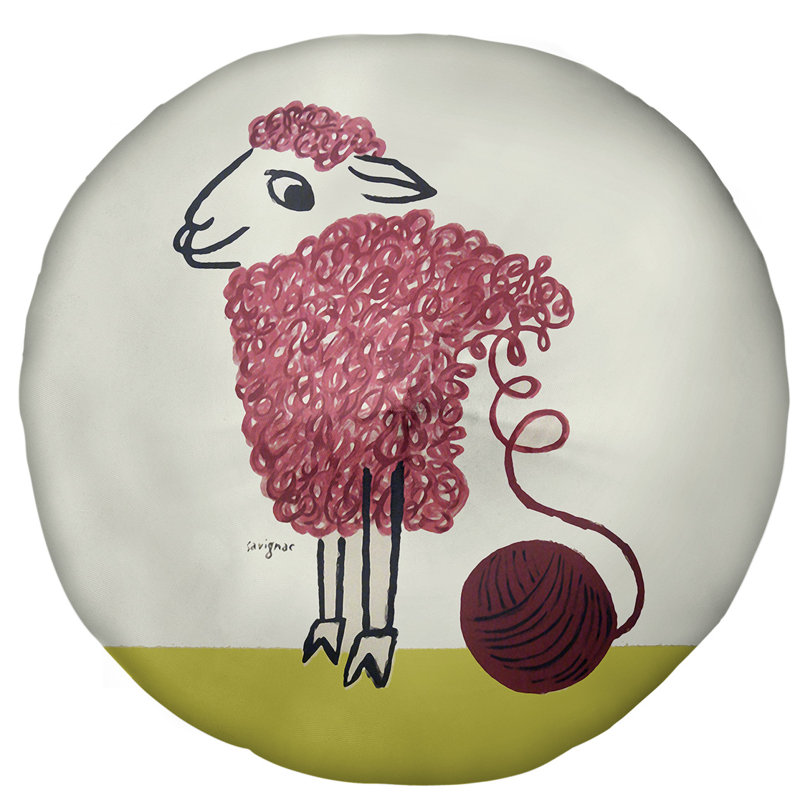 Coussin de plancher rond raymond, 27,5 po x 55,5 po, Rose