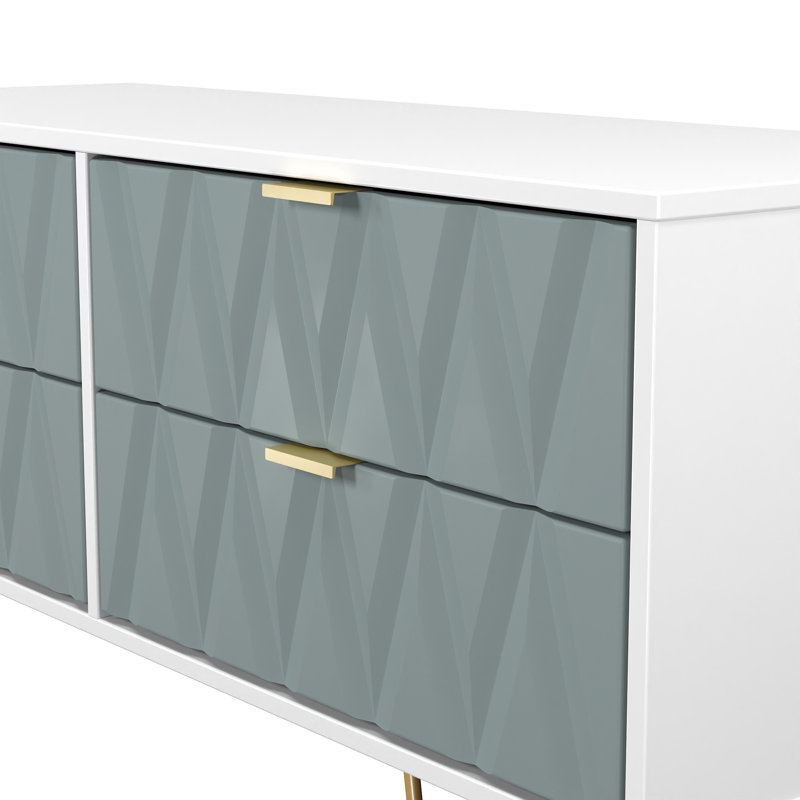 Baturhan 115cm W 4 - Drawer Chest of Drawers, Duck/White