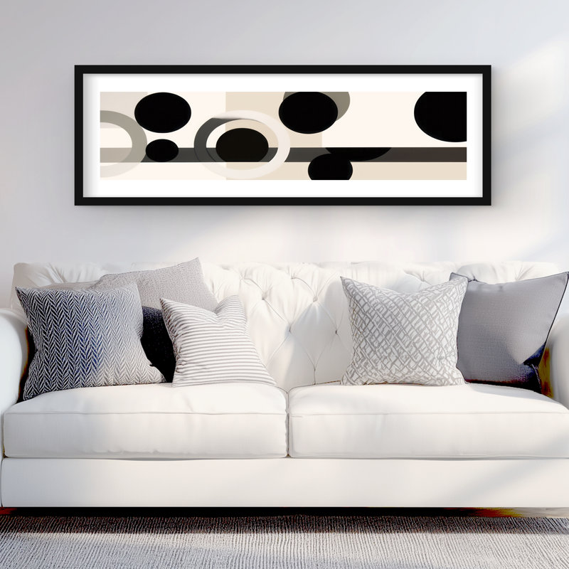 Grouped - Illustrative Bedroom Framed Matted Print for Decor, Black