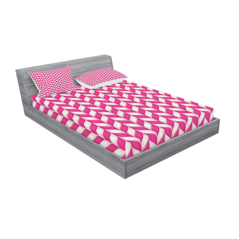 Microfiber Chevron Sheet Set, Full/Double Sheet Set with Fitted Sheet