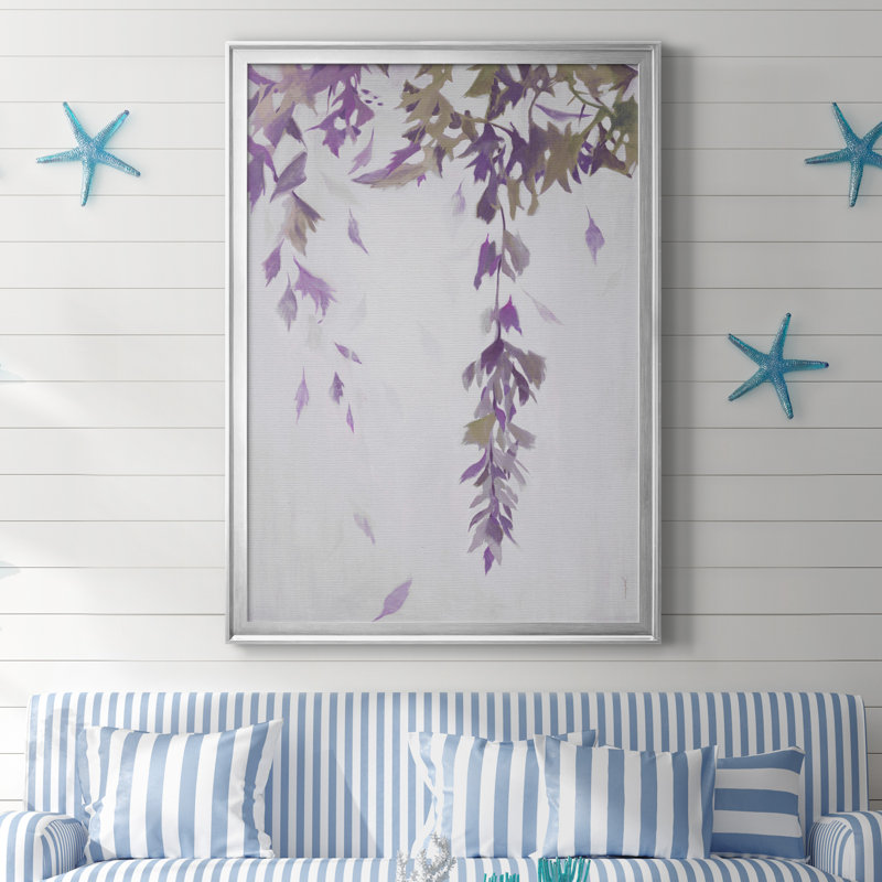 Toile encadrée LEAF Cascade II - prêt à accrocher, H 30,5 po x l 42,5 po x P 1,5 po, Toile encadrée argentée
