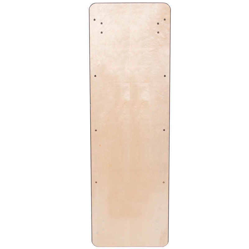 Sturdy Natural Wood Rectangular Banquet Table with Rubber Edge, 8'x30"