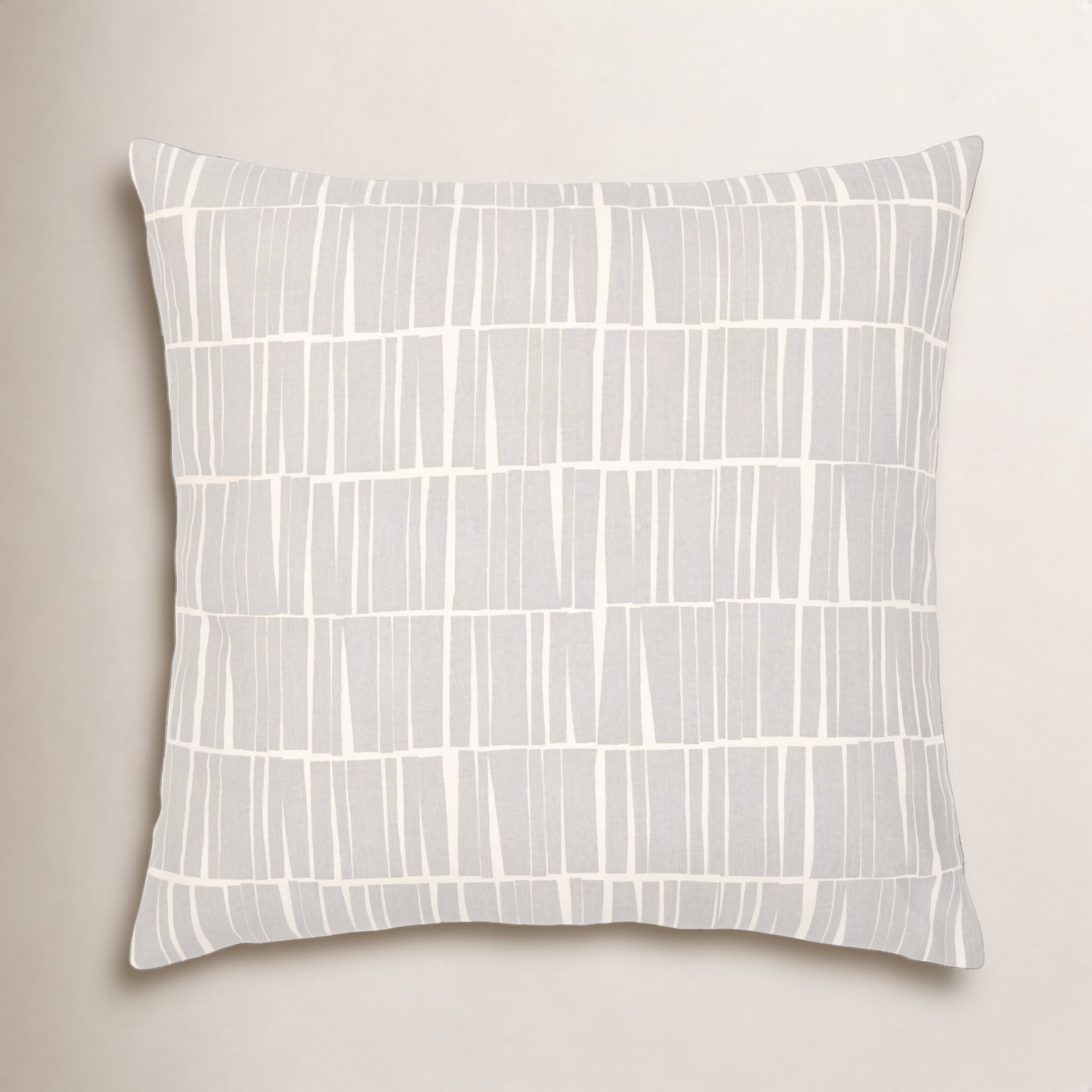 Barrone Cotton Throw Pillow, 18" x 18", Medium Gray/Beige