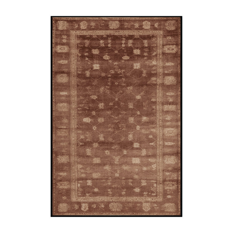 Machine Washable Overdyed Brown Area Rug, Rectangle 8' x 12'