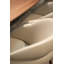 Arc - Chaise de salle à manger Mid-Century moderne en cuir végétalien beige et noyer