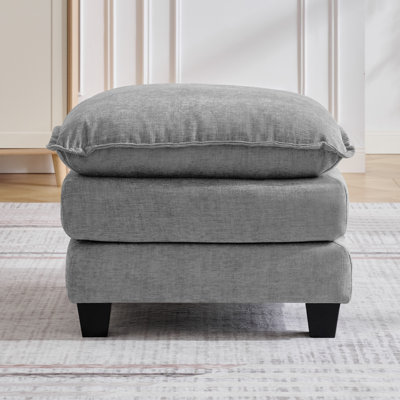 25'' Deep Seat Ottoman for Couch, Modern Double-Cushion Footrest with Soft Chenille Upholstery