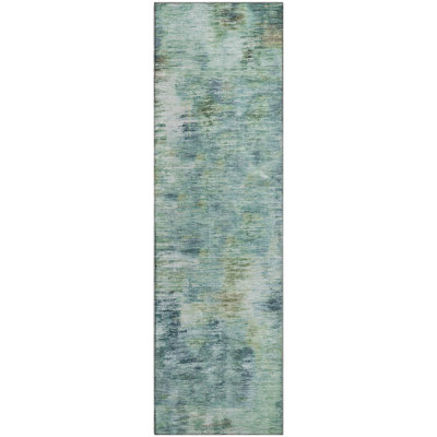 Premium Machine Washable Prisco Teal Rug