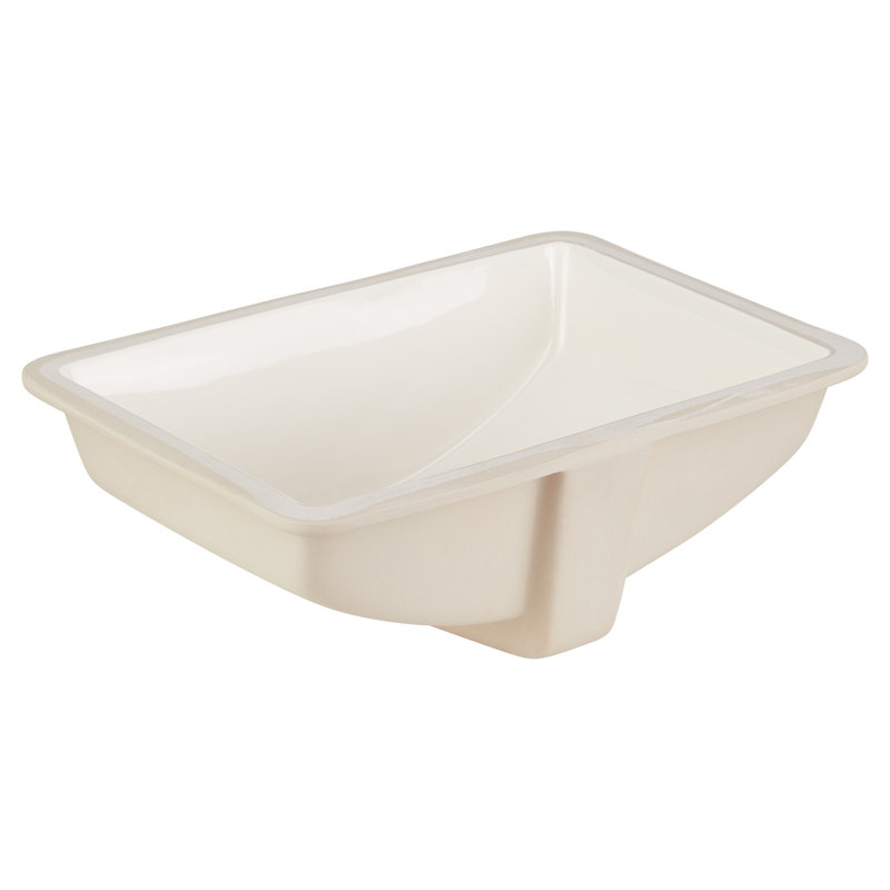 21" Myers Rectangular Porcelain Undermount Bathroom Sink, Biscuit
