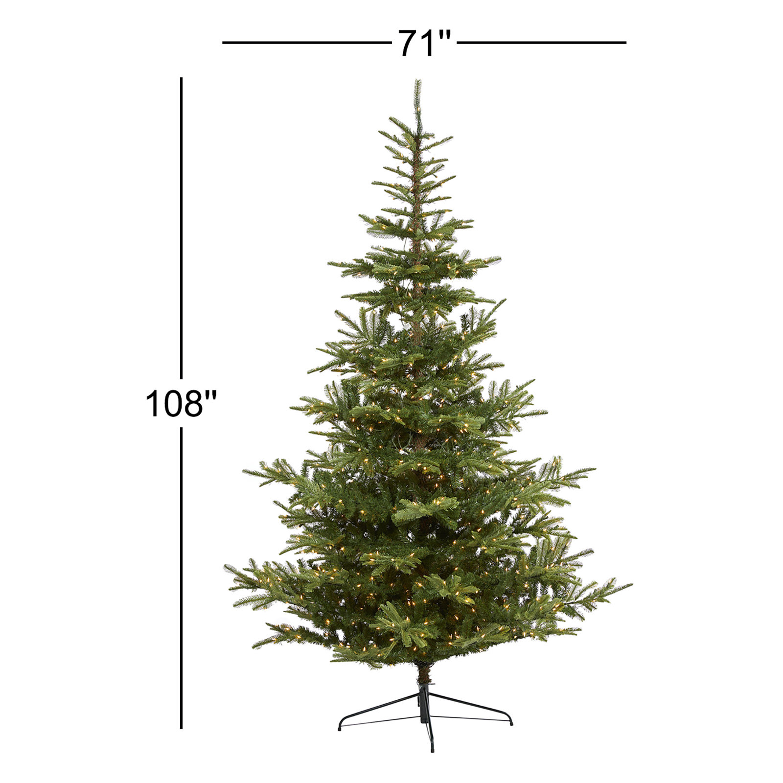 Lighted Artificial Christmas Tree, 9' H