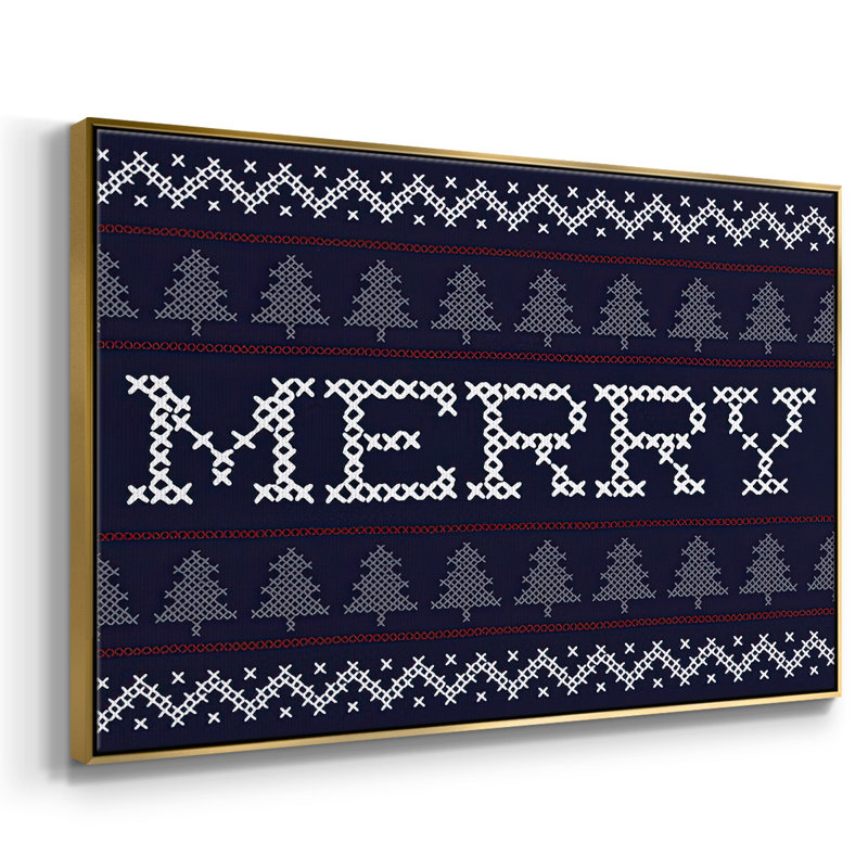Merry, toile tendue sur toile tendue avec chandail, H 27 po x l 41 po x P 1,5 po, Or