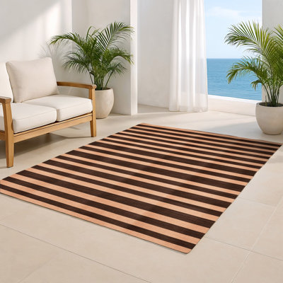 Tapis intérieur / extérieur noir HorizontalStripes