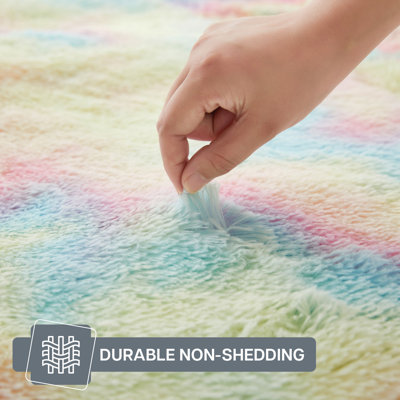 Tapis à poils longs 2X3 ultra doux - texture veloutée élevée, lavable à la machine, envers antidérapant