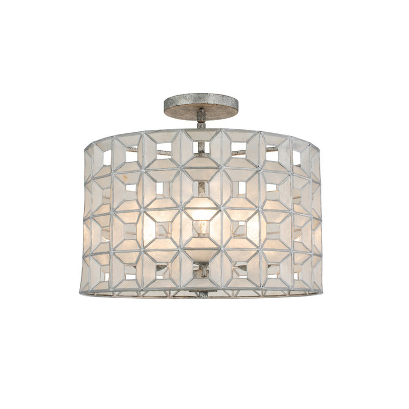 Prado 1 LT Oxidized Silver Leaf Semi-Flush Mount Kalco