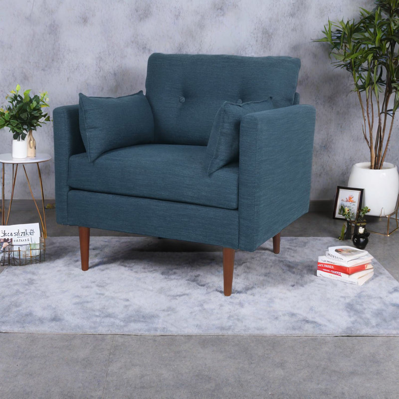 Chaises d'appoint confortables en tissu bleu marine, style moderne pour un usage domestique