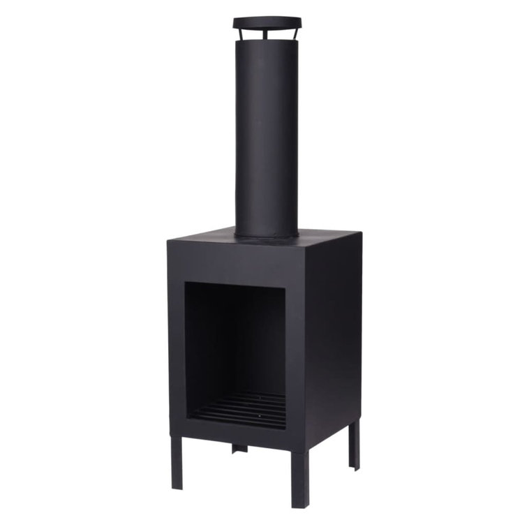Williston Forge Ambiance Fireplace With Chimney And Handles 100 Cm Rust |  Wayfair.co.uk
