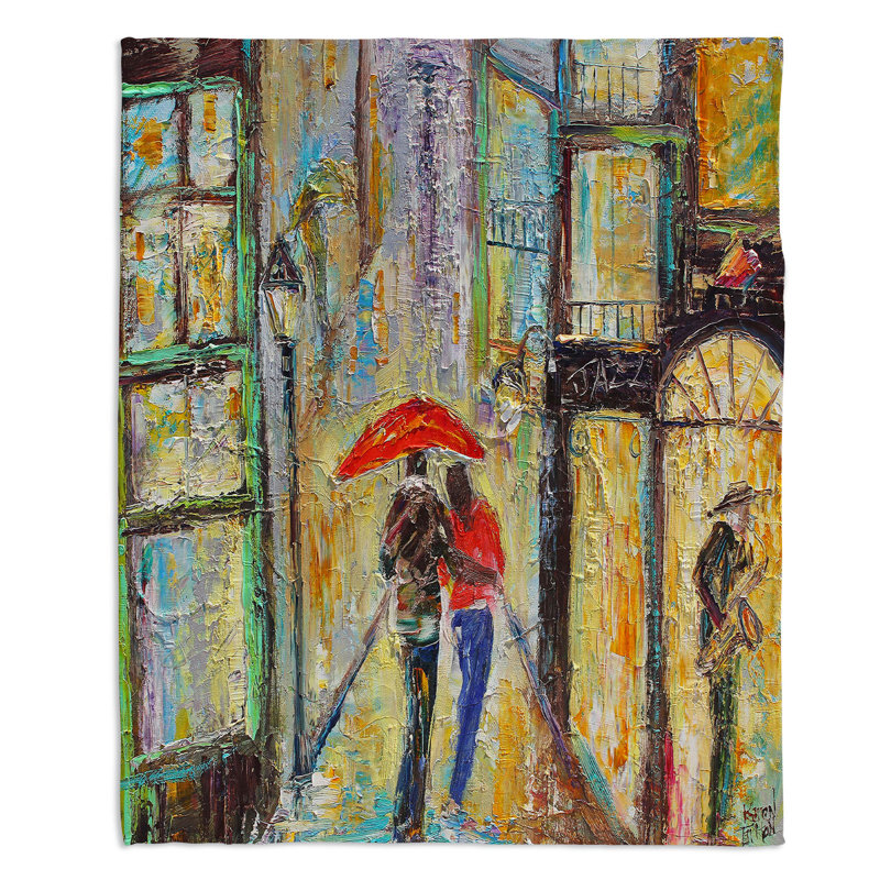 Couverture sherpa doux 2 en pluie new orléans, l 51 po x L 60 po