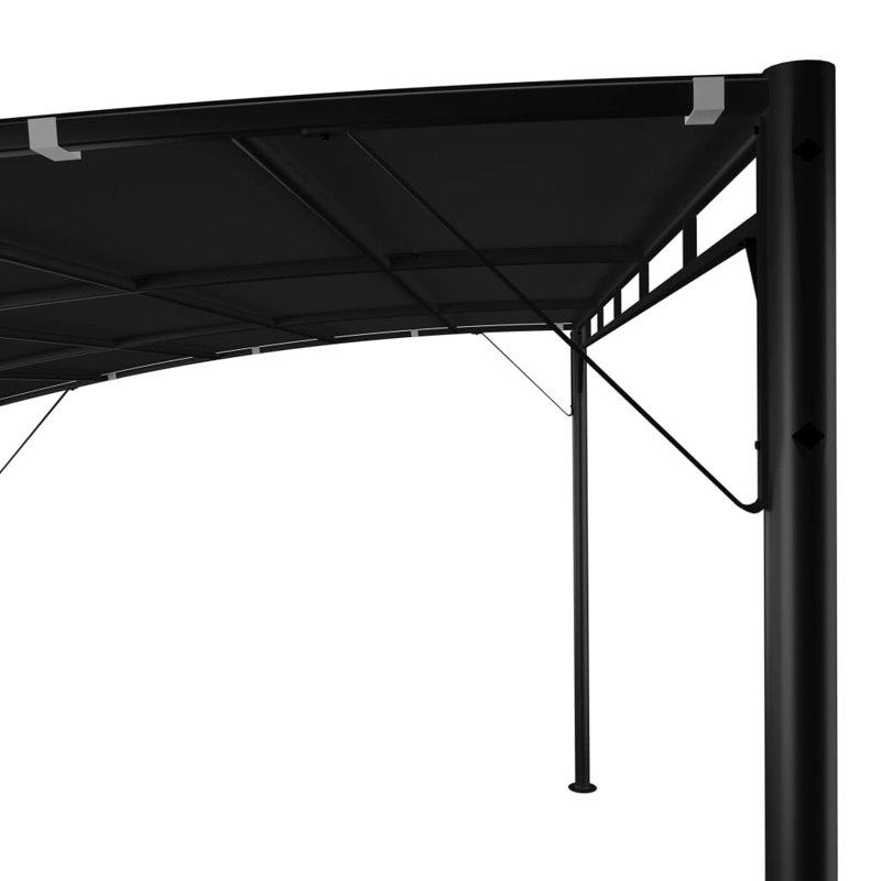 Dakota Fields 400cm W x 300cm D Fabric Cover Retractable Freestanding Awning, Anthracite