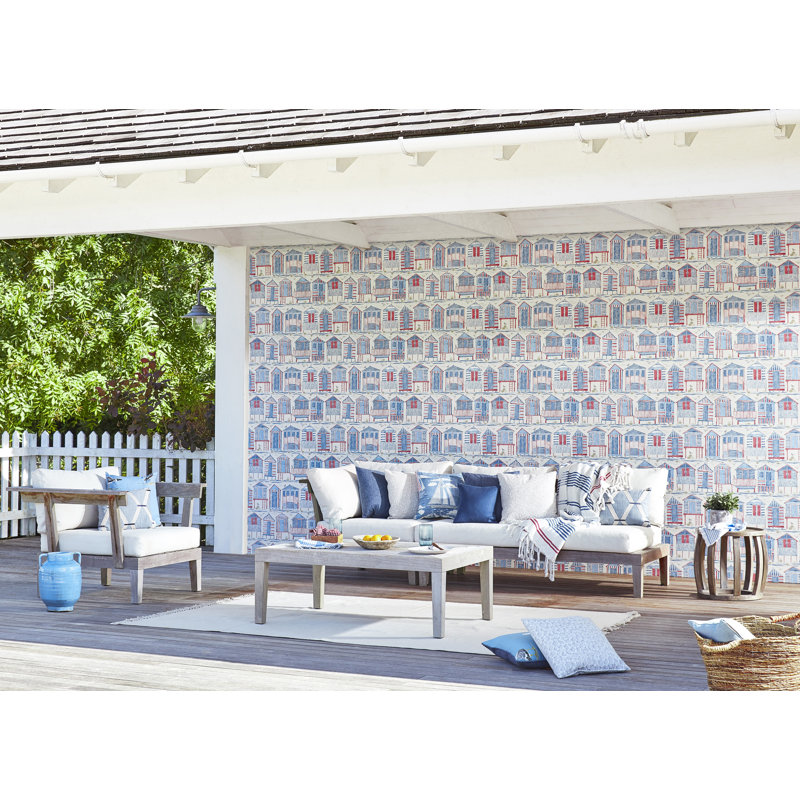 Beach Huts Wallpaper, Driftwood