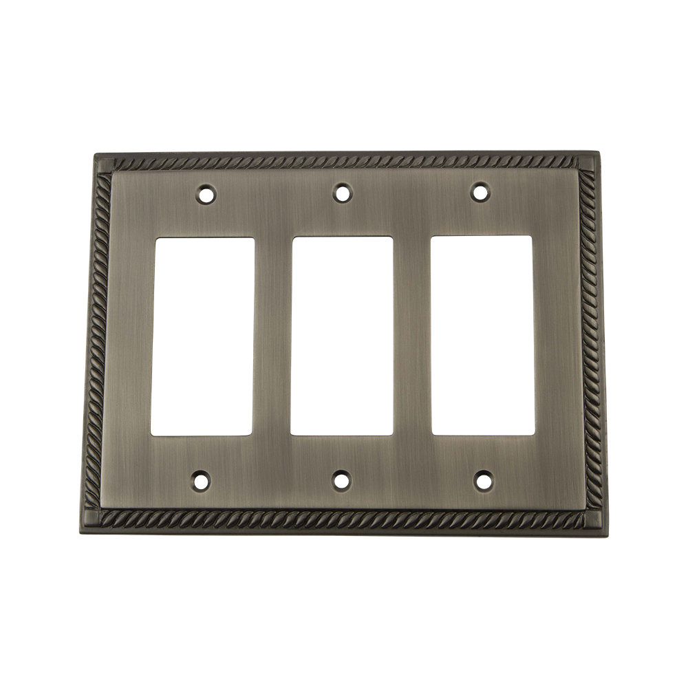 Rope 3-Gang Rocker Wall Plate Nostalgic Warehouse 