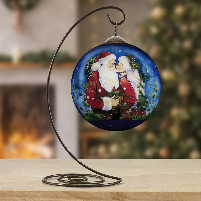 Ornement en verre soufflé Ne’Qwa Art Merry Kiss-mas
