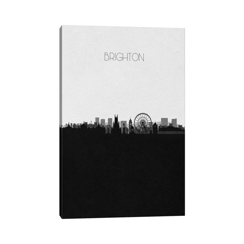 Brighton, United Kingdom City Skyline by Ayse Deniz Akerman - Print on Canvas, 30.48 cm H x 45.72 cm W, Wrapped Canvas