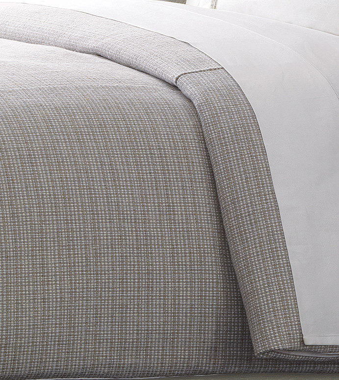 Édredon texturé Blake, Édredon pour lit de jour, Capitonnage bouton, Gris / Blanc