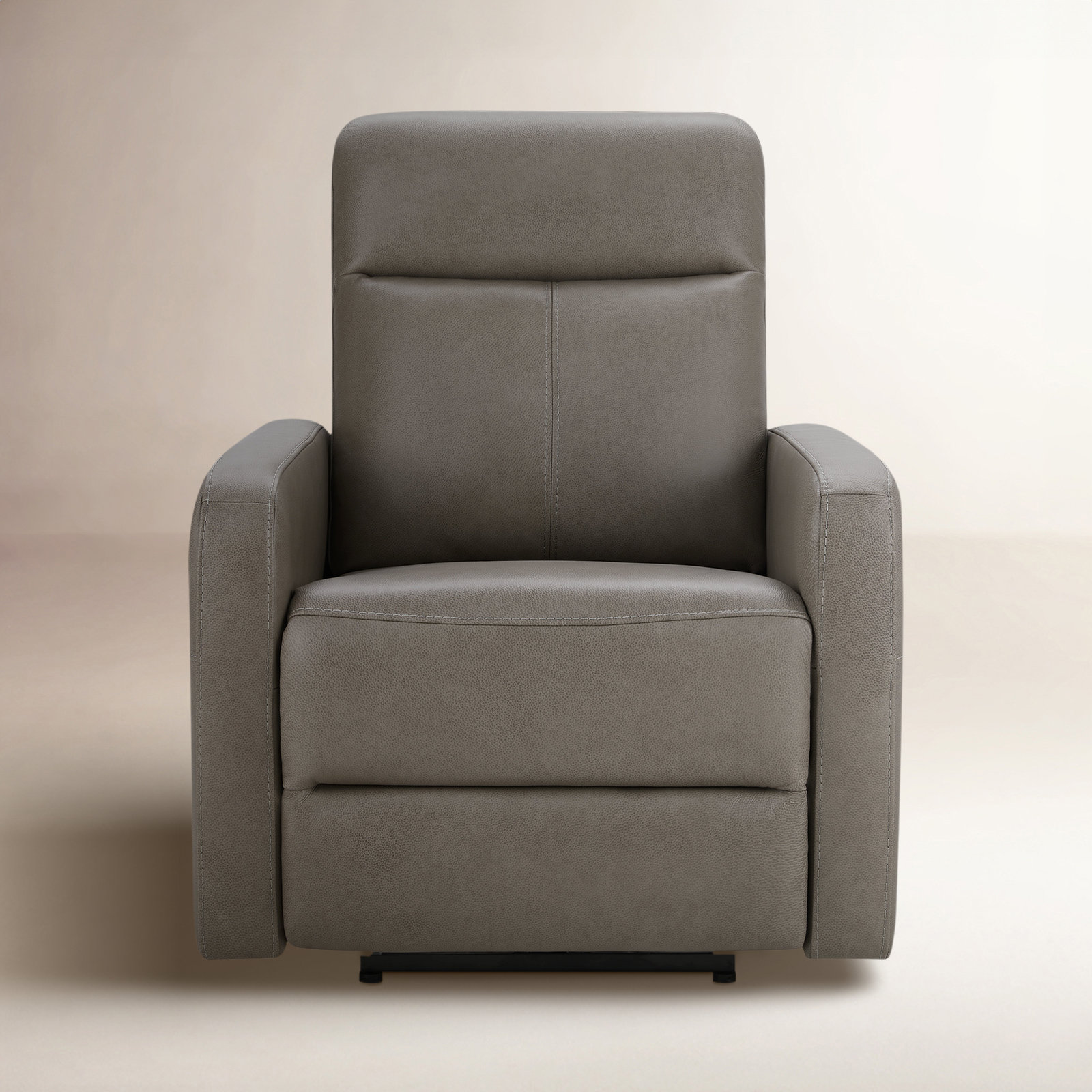 Leena 33" Genuine Leather Power Recliner, York Taupe