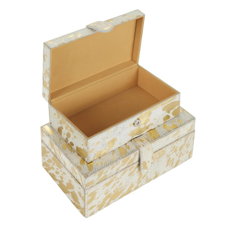 Albina 2 Piece Faux Leather Decorative Box Set