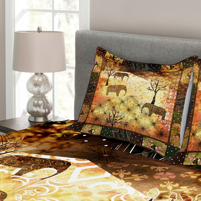 Pontmain No Pattern Bedspread with Pillow Shams Included, 220 x 264 cm