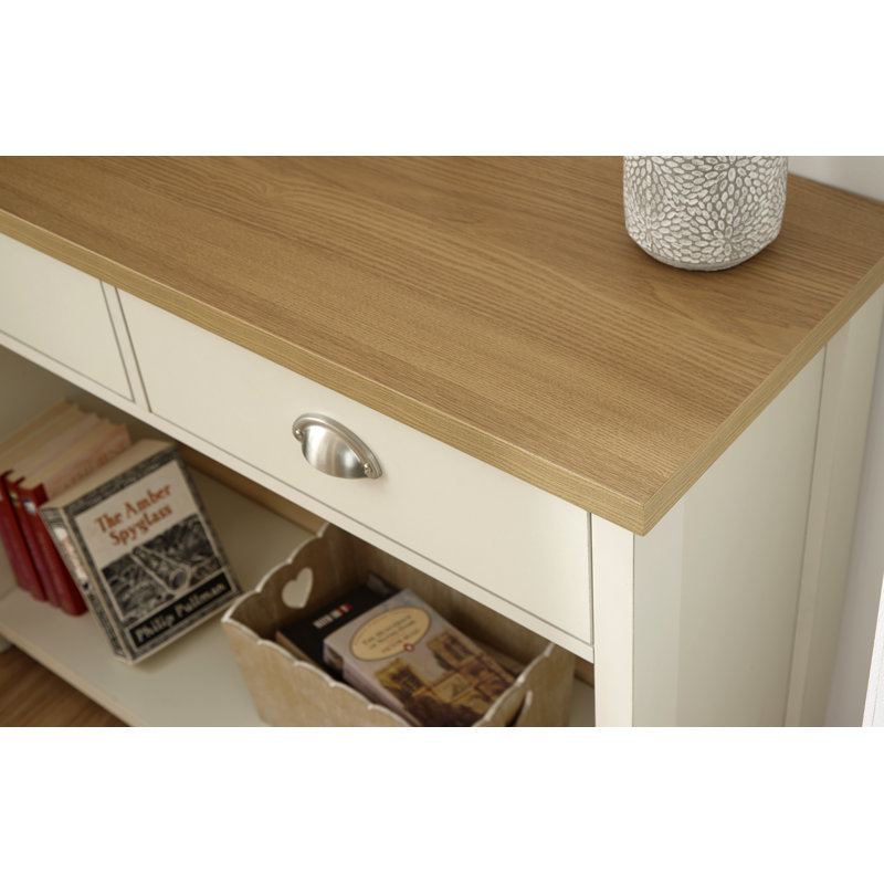 Kerry 97cm Console Table, Cream, Oak