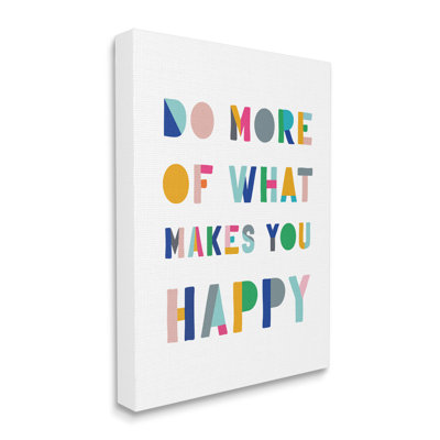 " What Makes You Happy Phrase Kids' Block Typography " by CAD Designs