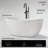 MonBlari 64" X 33" Freestanding Soaking Solid Surface Bath tub with Overflow and Pop-up Drain For Bathroom-120904043