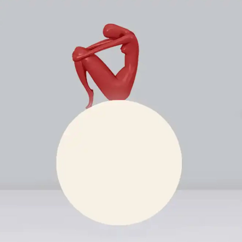 Lampe fantaisie en résine Breyan, Rouge