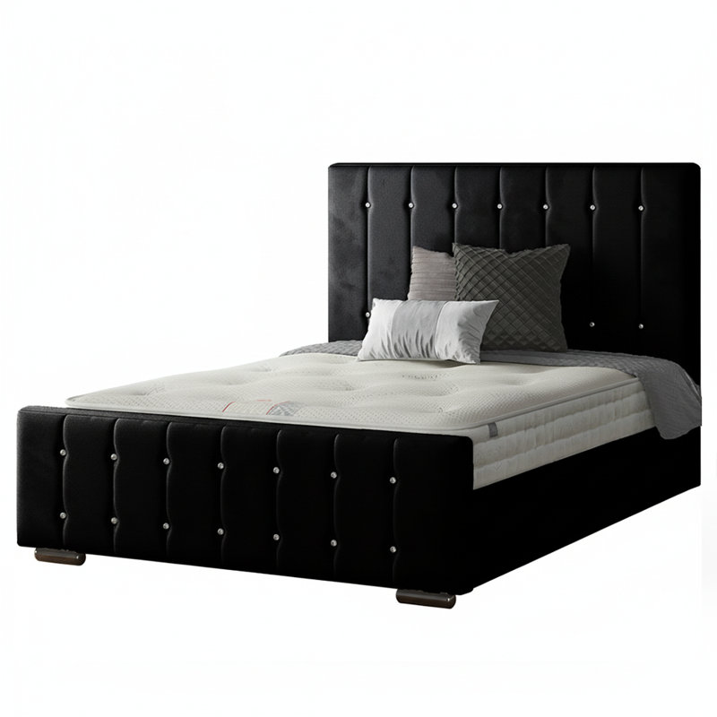 Chico Upholstered Bed, Single (3'), Black