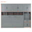 Lit escamotable simple avec placard, tiroirs et bureau