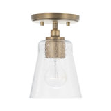 Mini-luminaire suspendu 1 lumière 5,5 po x l 8 po en verre bullé transparent